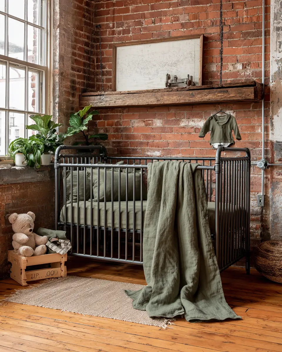 Olive Green Industrial Nursery Decor Ideas