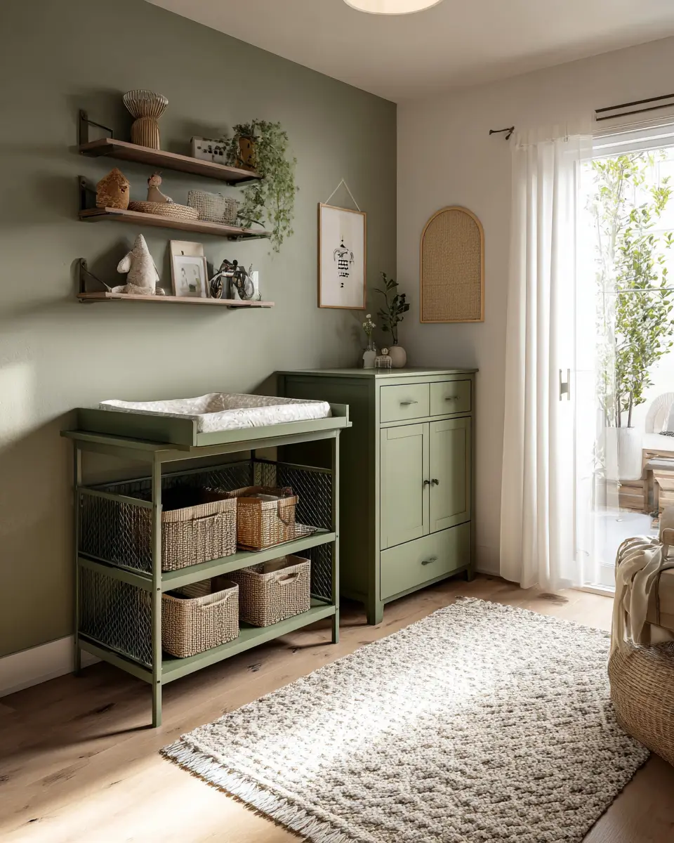 Olive Green Industrial Nursery Decor Ideas