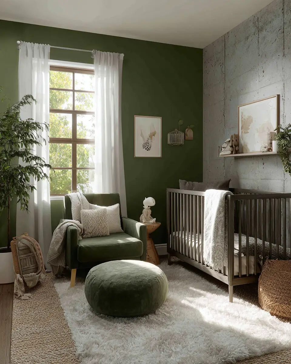 Olive Green Industrial Nursery Decor Ideas