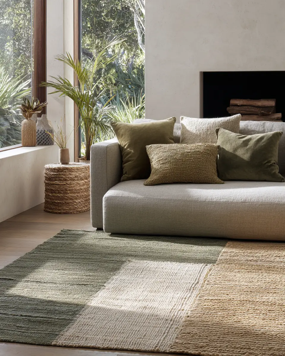 Olive Green Japandi Living Room Decor Ideas