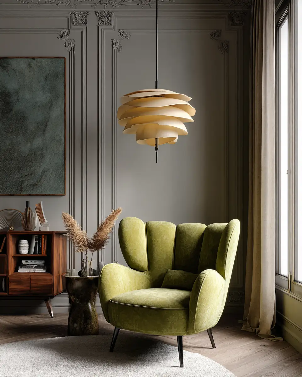 Olive Green Japandi Living Room Decor Ideas