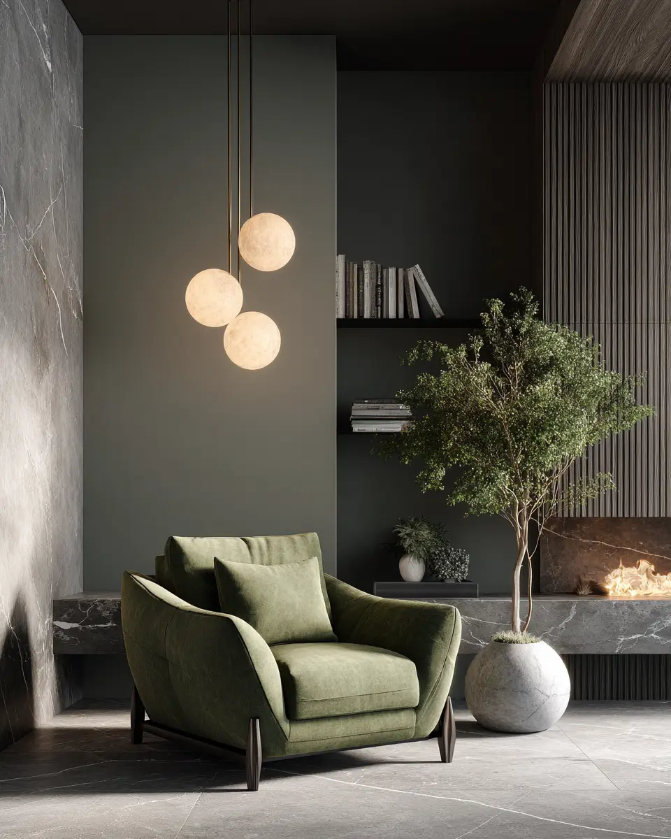 Olive Green Japandi Living Room Decor Ideas