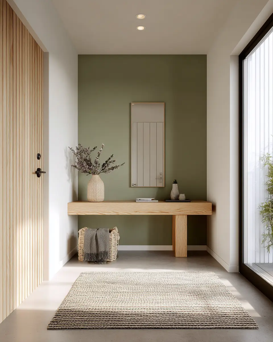 Olive Green Minimalist Entryway Decor Ideas