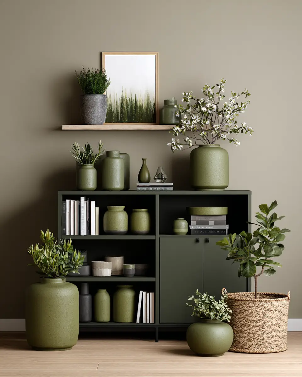 Olive Green Minimalist Entryway Decor Ideas