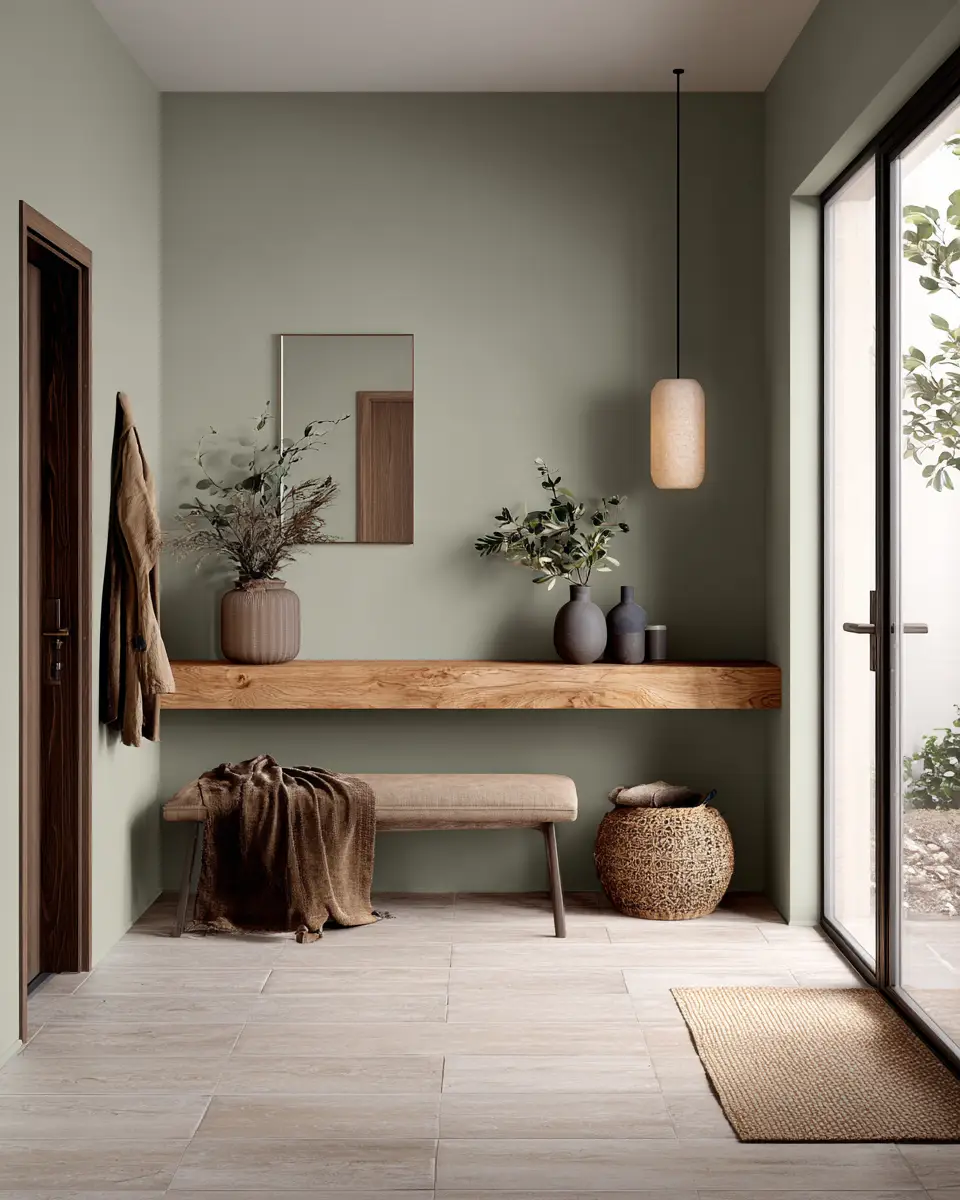 Olive Green Minimalist Entryway Decor Ideas