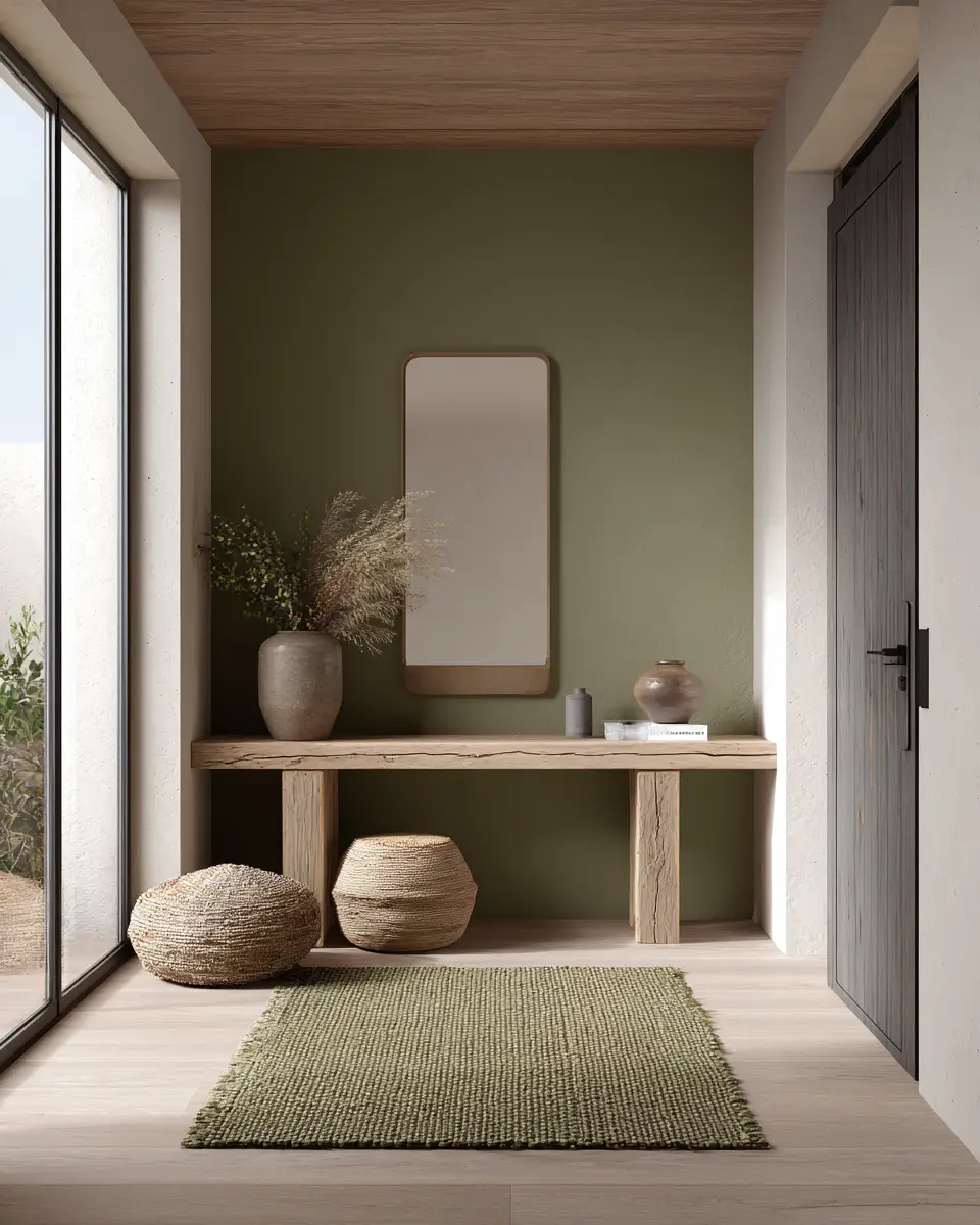 Olive Green Minimalist Entryway Decor Ideas