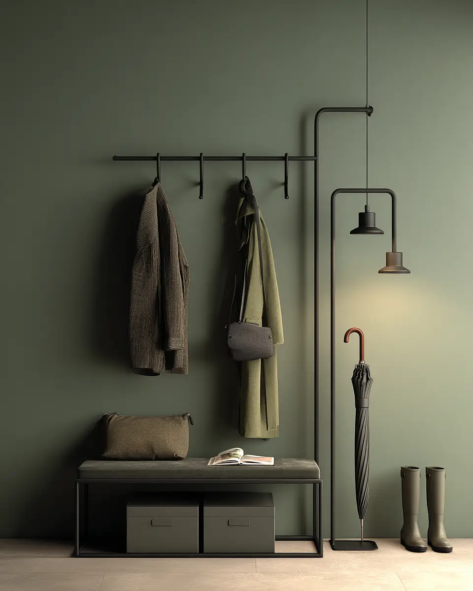 Olive Green Minimalist Entryway Decor Ideas