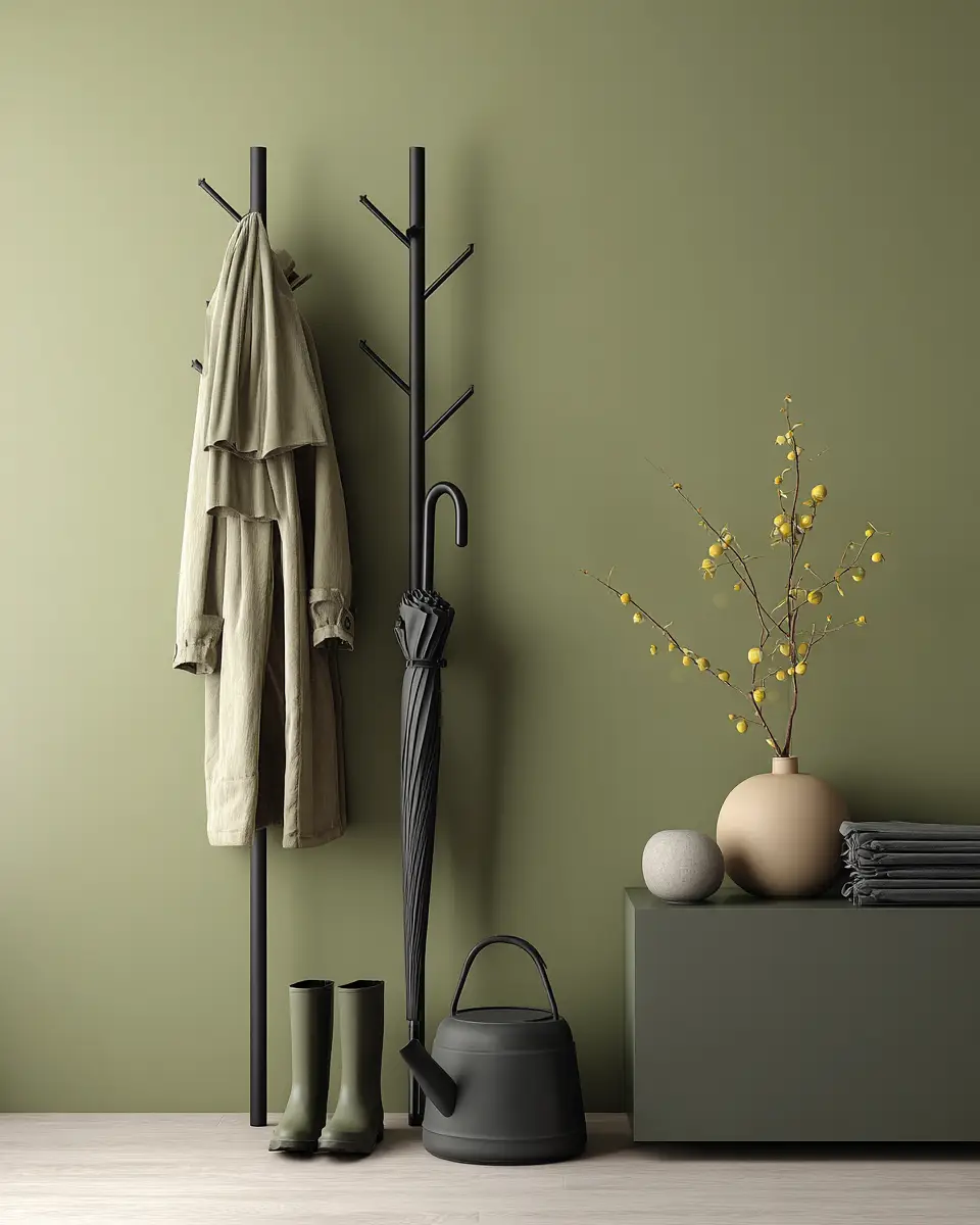 Olive Green Minimalist Entryway Decor Ideas