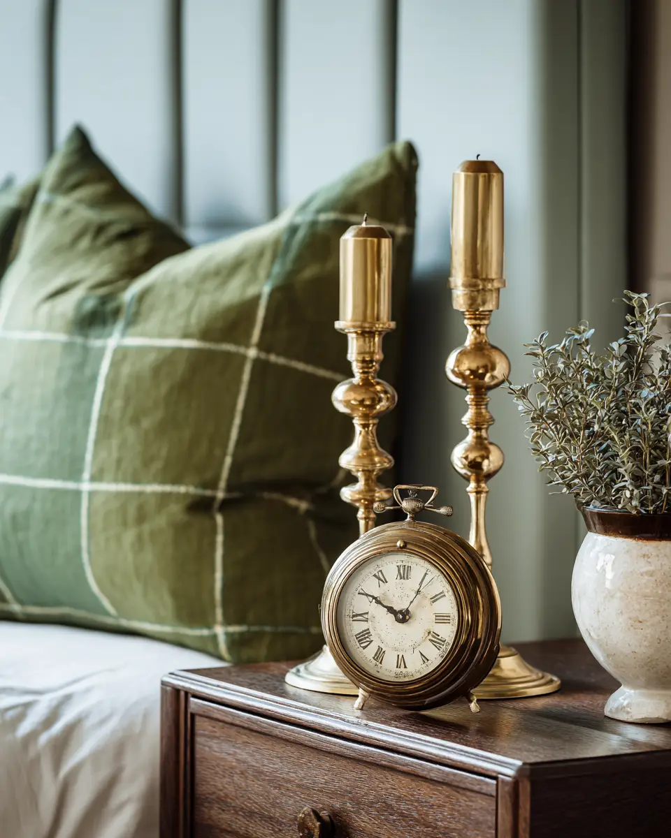 Olive Green Vintage Bedroom Decor Ideas