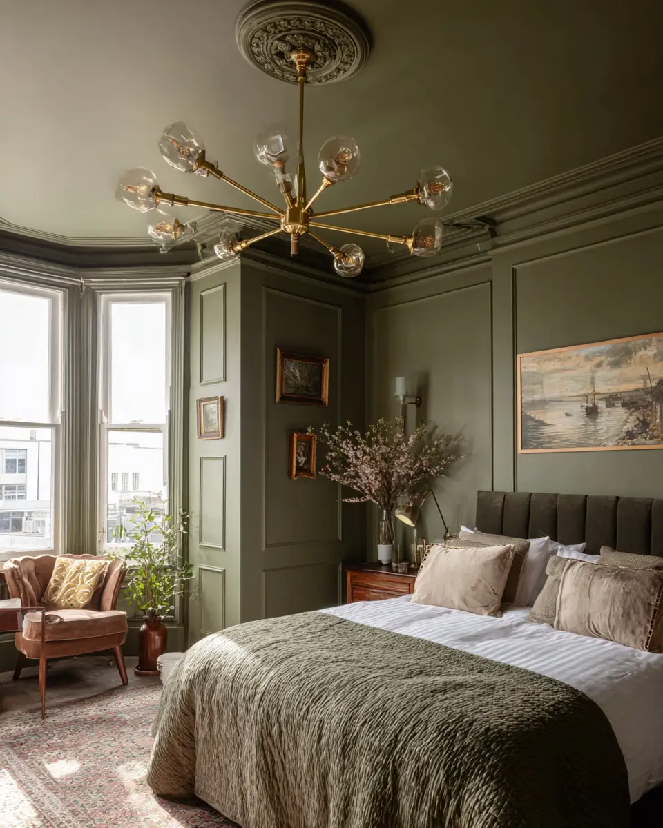 Olive Green Vintage Bedroom Decor Ideas