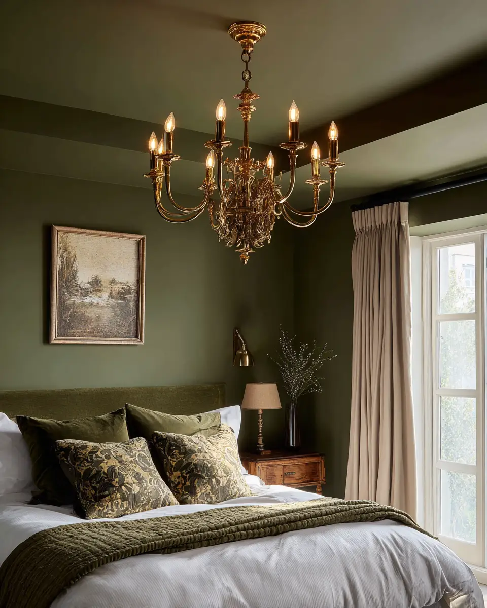 Olive Green Vintage Bedroom Decor Ideas