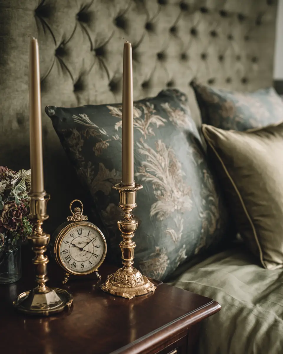 Olive Green Vintage Bedroom Decor Ideas