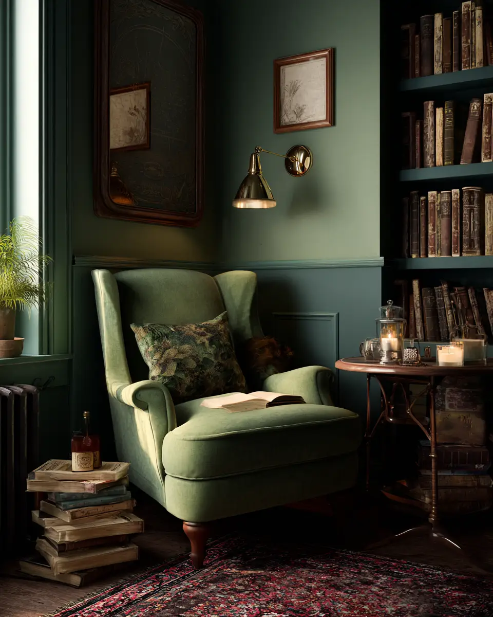 Olive Green Vintage Bedroom Decor Ideas