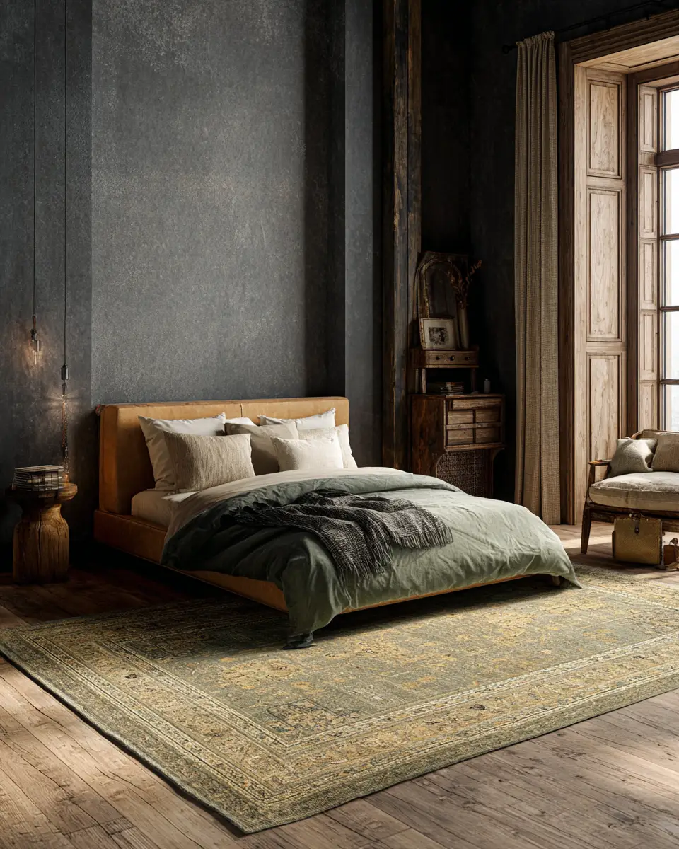Olive Green Vintage Bedroom Decor Ideas