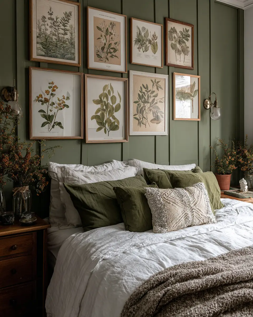 Olive Green Vintage Bedroom Decor Ideas