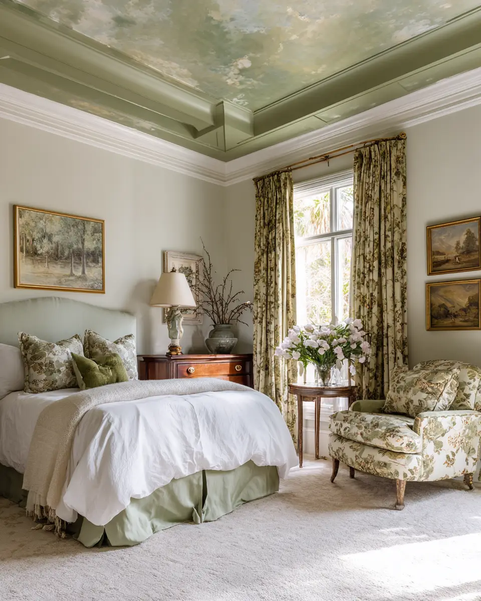 Olive Green Vintage Bedroom Decor Ideas