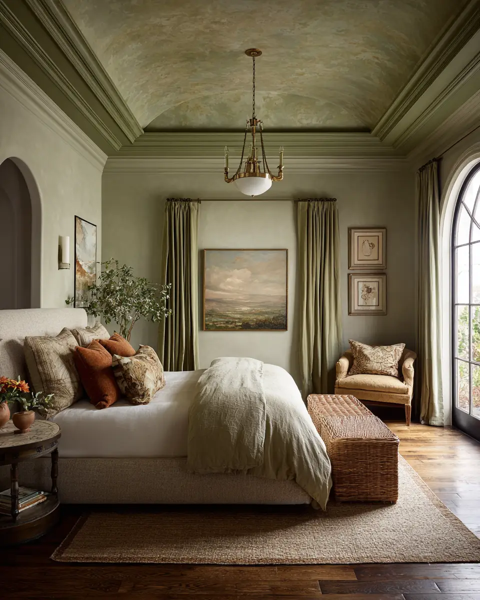 Olive Green Vintage Bedroom Decor Ideas