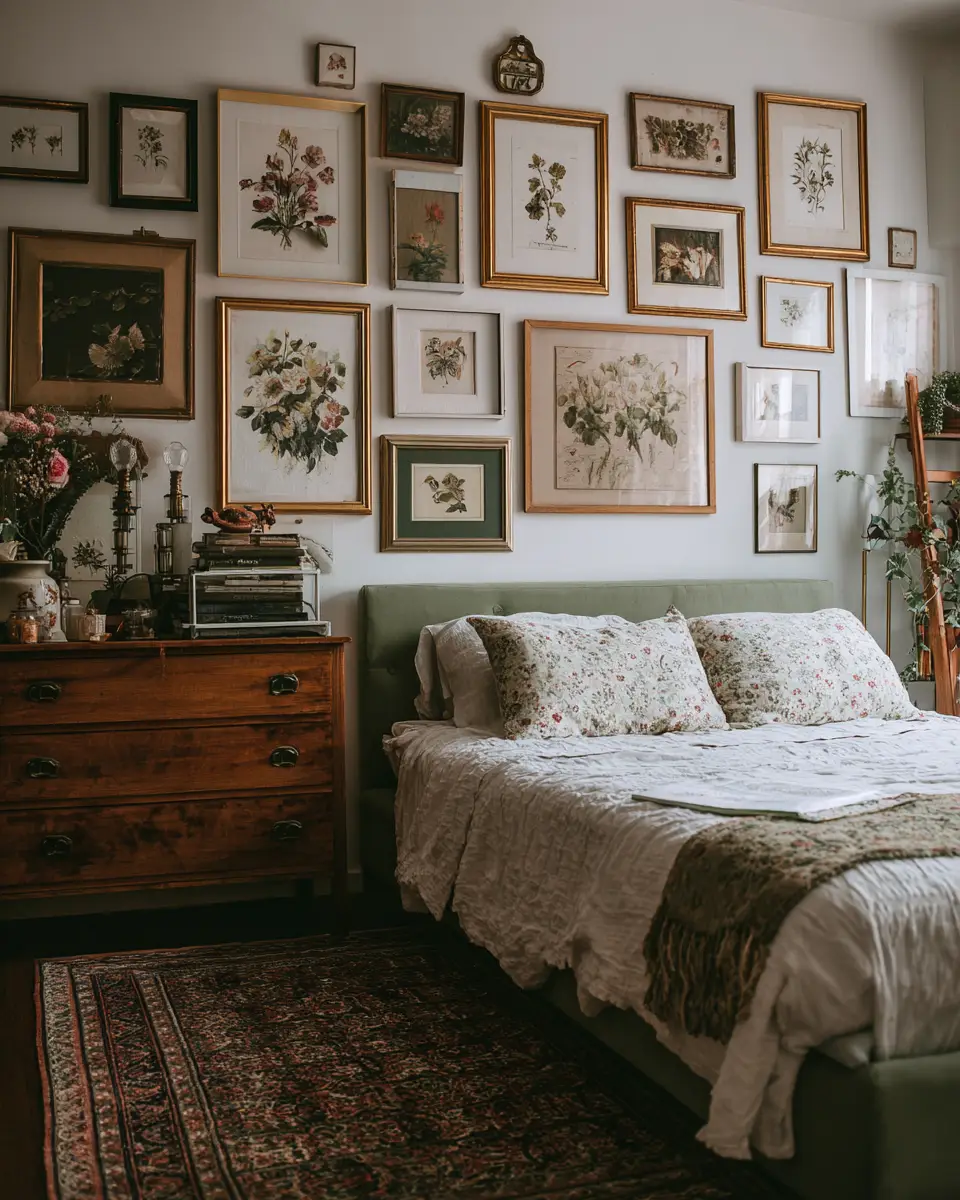 Olive Green Vintage Bedroom Decor Ideas