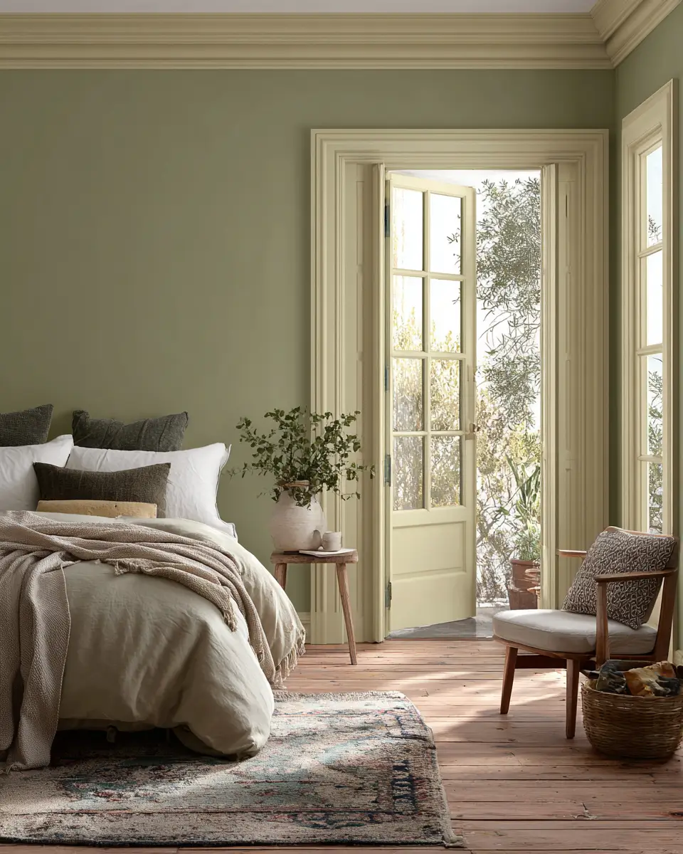 Olive Green Vintage Bedroom Decor Ideas