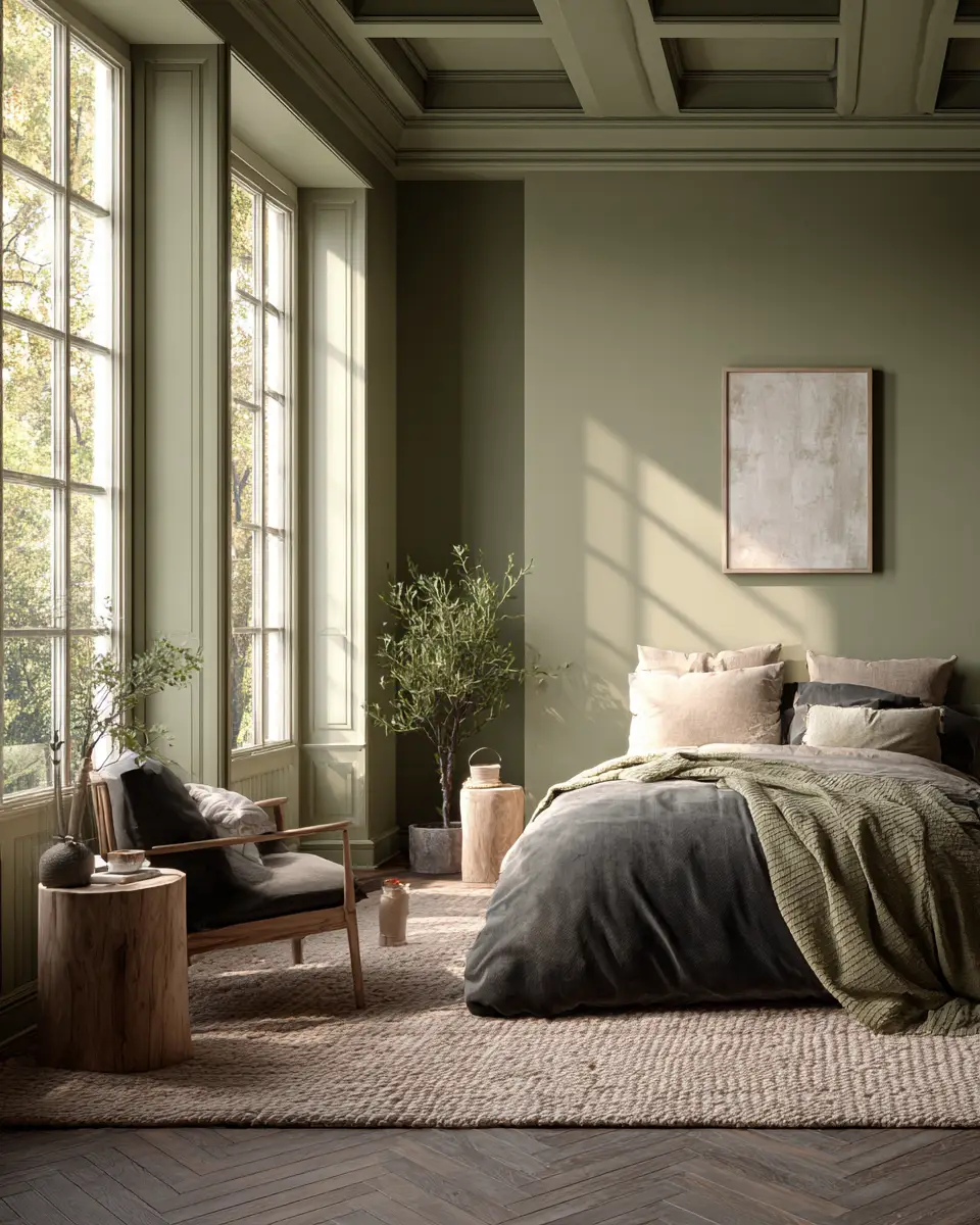 Olive Green Vintage Bedroom Decor Ideas