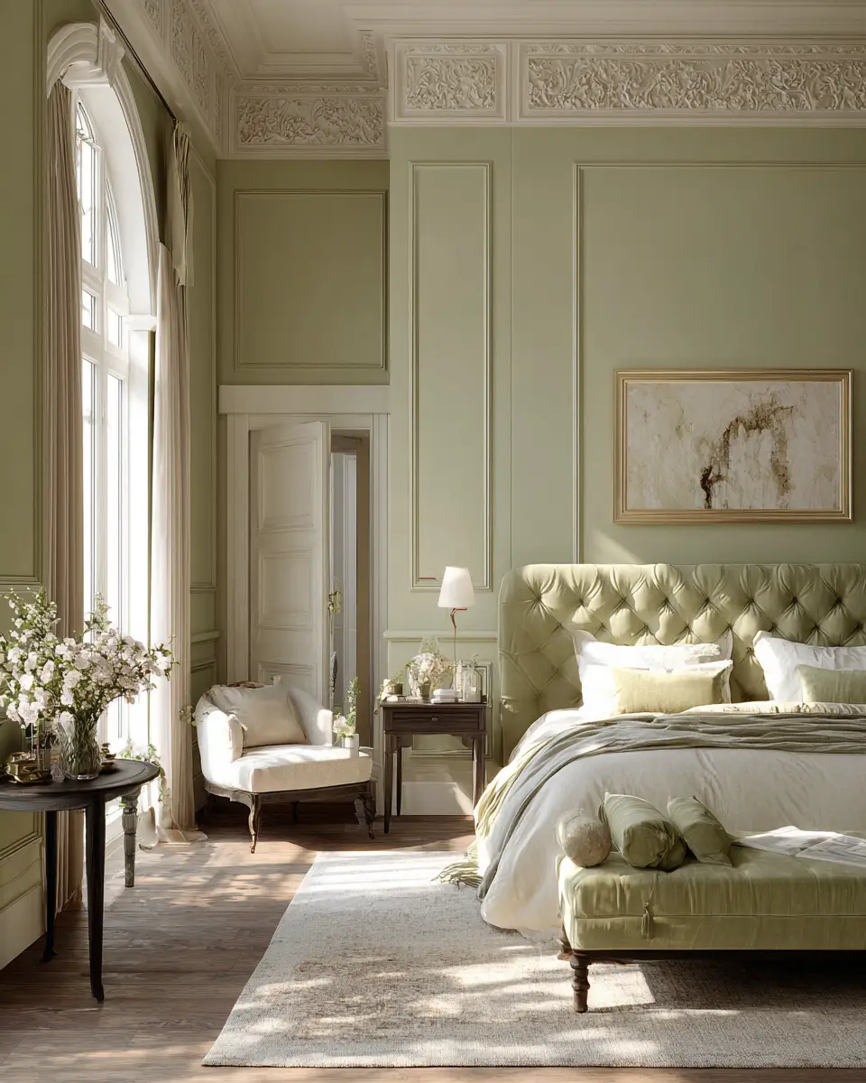 Olive Green Vintage Bedroom Decor Ideas
