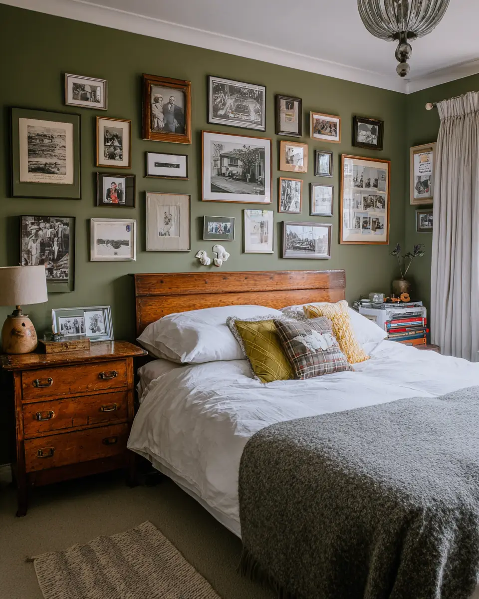Olive Green Vintage Bedroom Decor Ideas