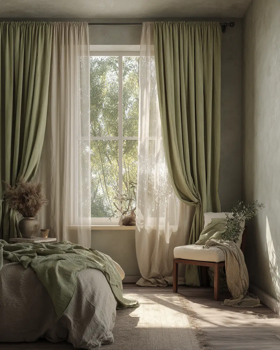Olive Green Vintage Bedroom Decor Ideas