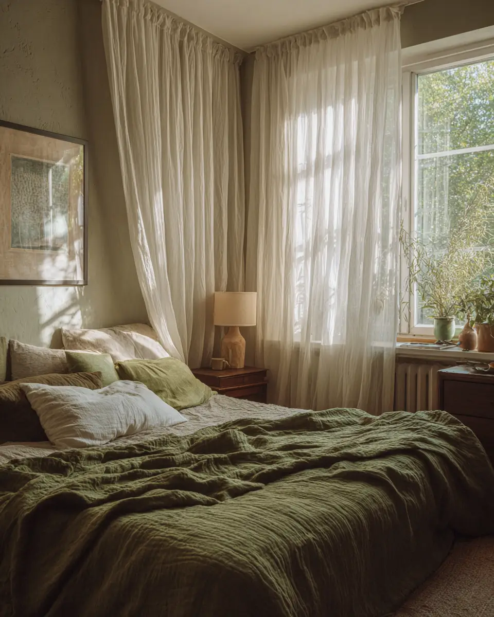 Olive Green Vintage Bedroom Decor Ideas