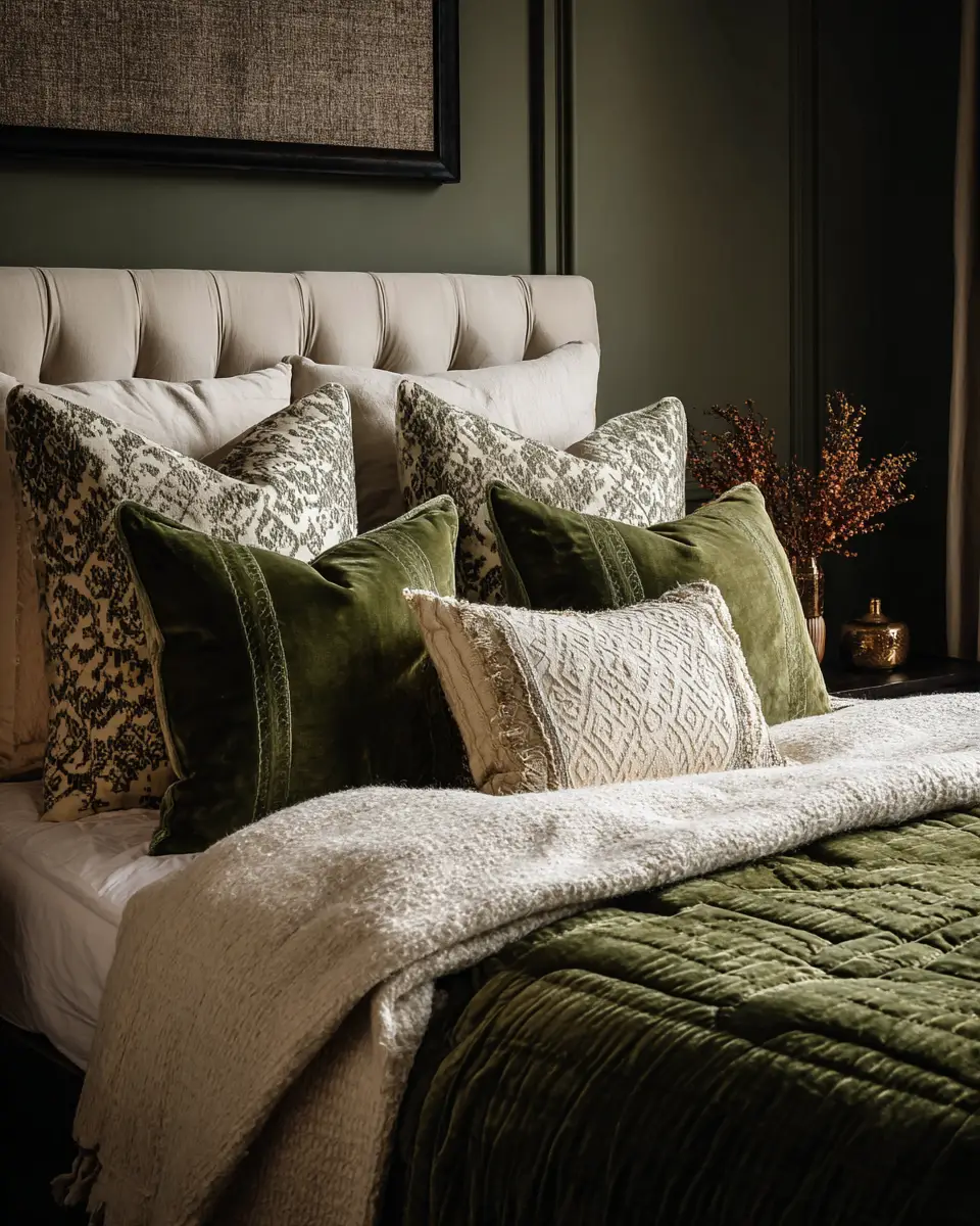 Olive Green Vintage Bedroom Decor Ideas
