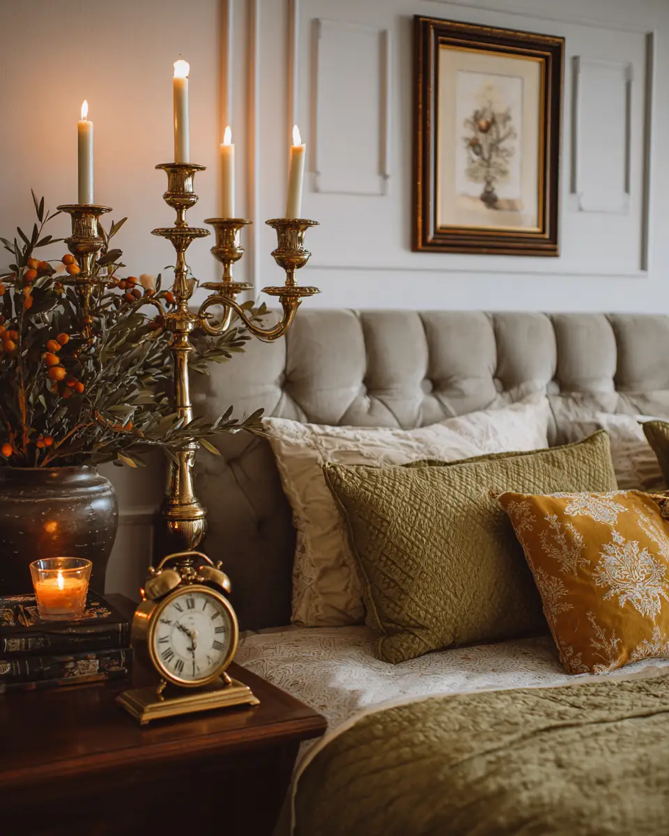 Olive Green Vintage Bedroom Decor Ideas