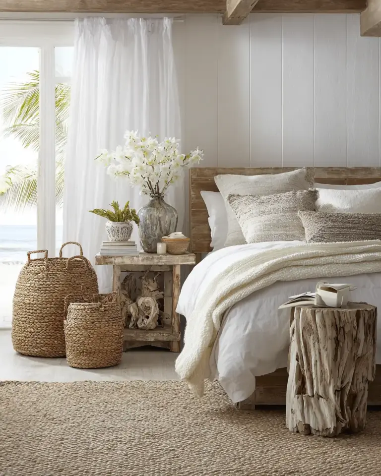 Open Concept Coastal Bedroom Decor Ideas - Featured