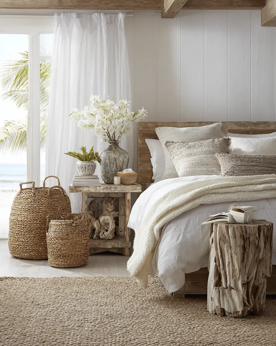 Open Concept Coastal Bedroom Decor Ideas - Featured
