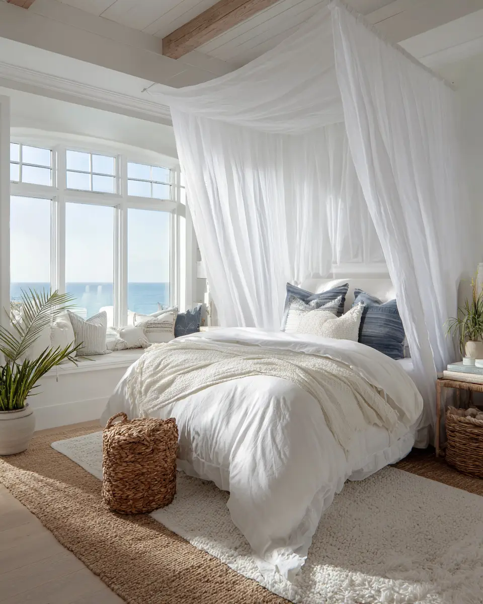 Open Concept Coastal Bedroom Decor Ideas