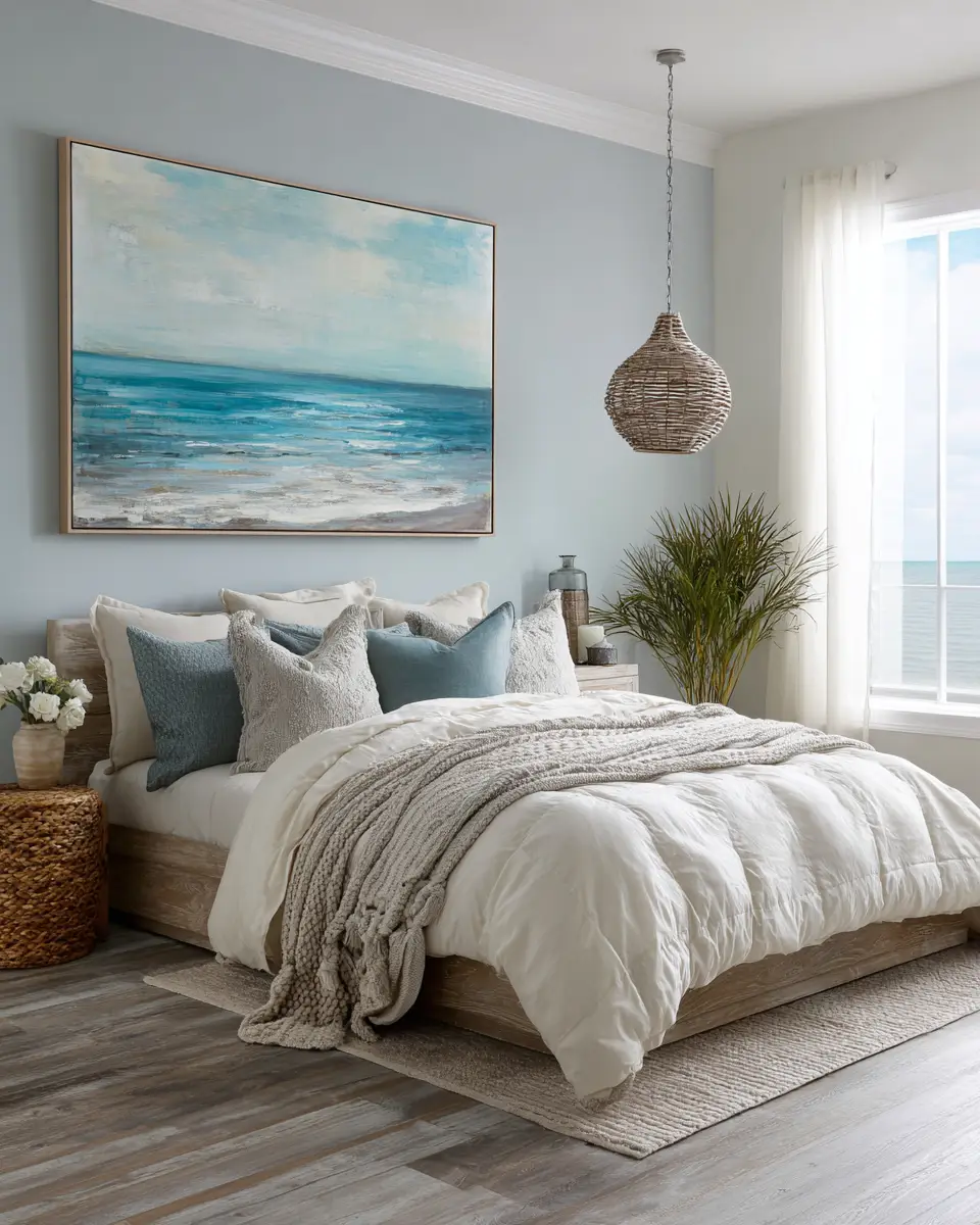 Open Concept Coastal Bedroom Decor Ideas