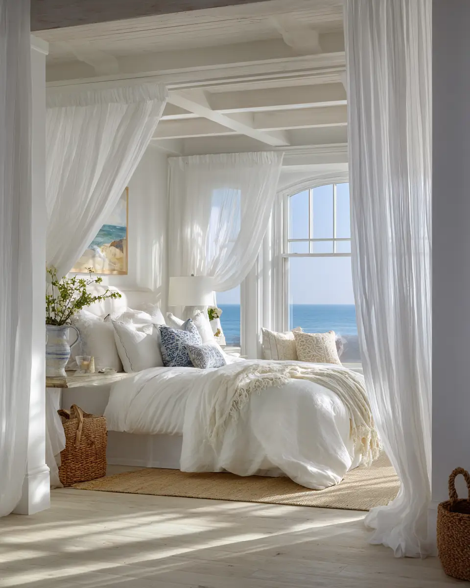 Open Concept Coastal Bedroom Decor Ideas