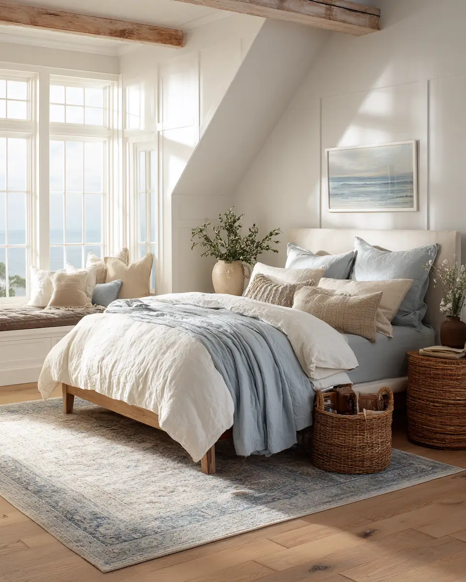 Open Concept Coastal Bedroom Decor Ideas