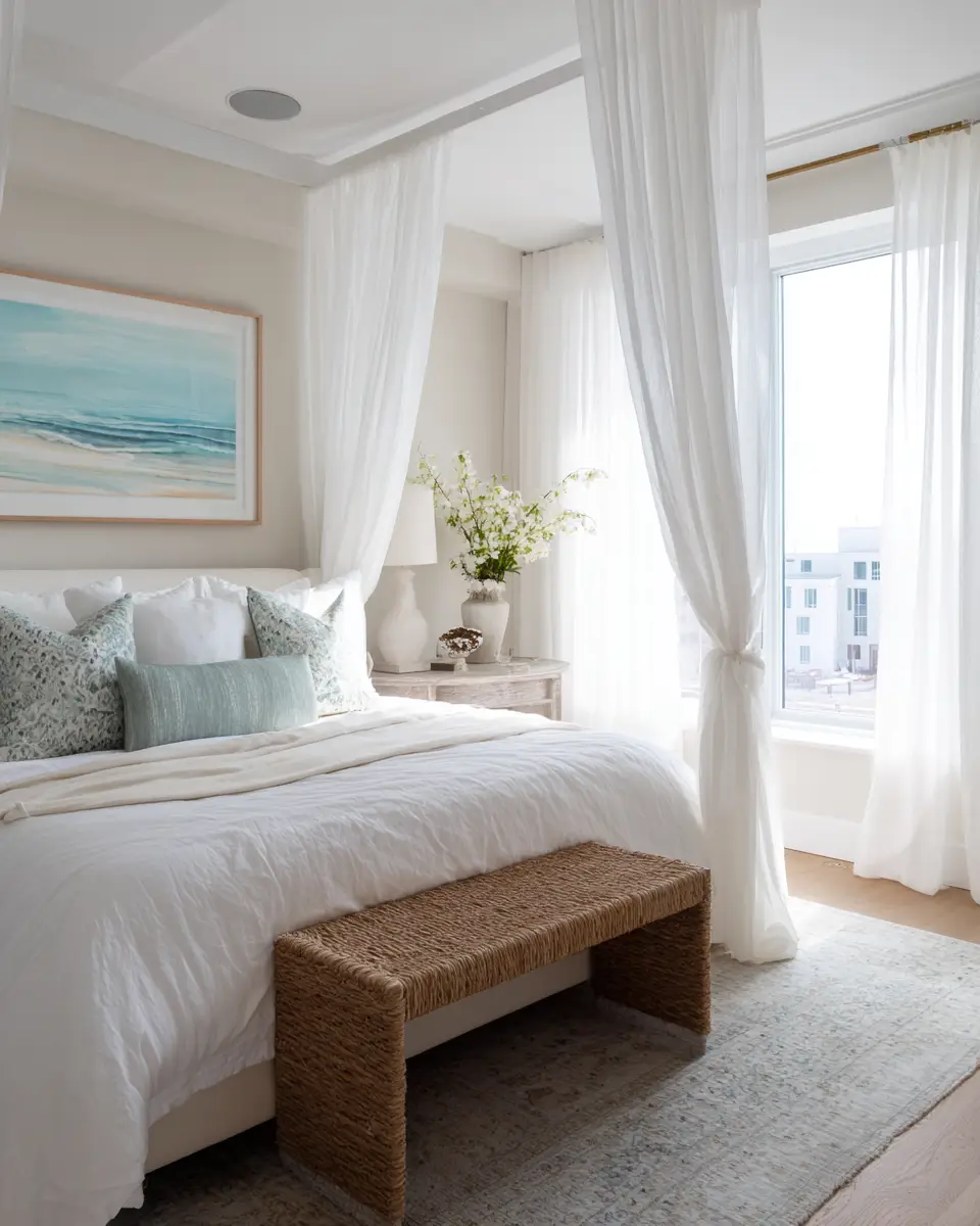 Open Concept Coastal Bedroom Decor Ideas