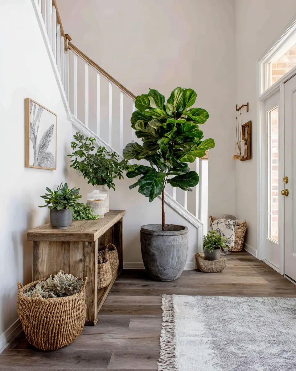 Open Concept Farmhouse Entryway Decor Ideas
