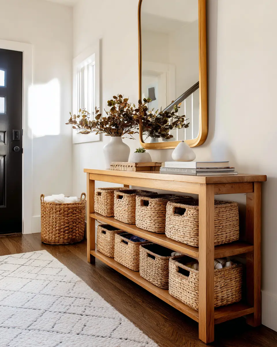 Open Concept Farmhouse Entryway Decor Ideas