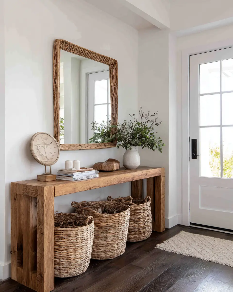Open Concept Farmhouse Entryway Decor Ideas