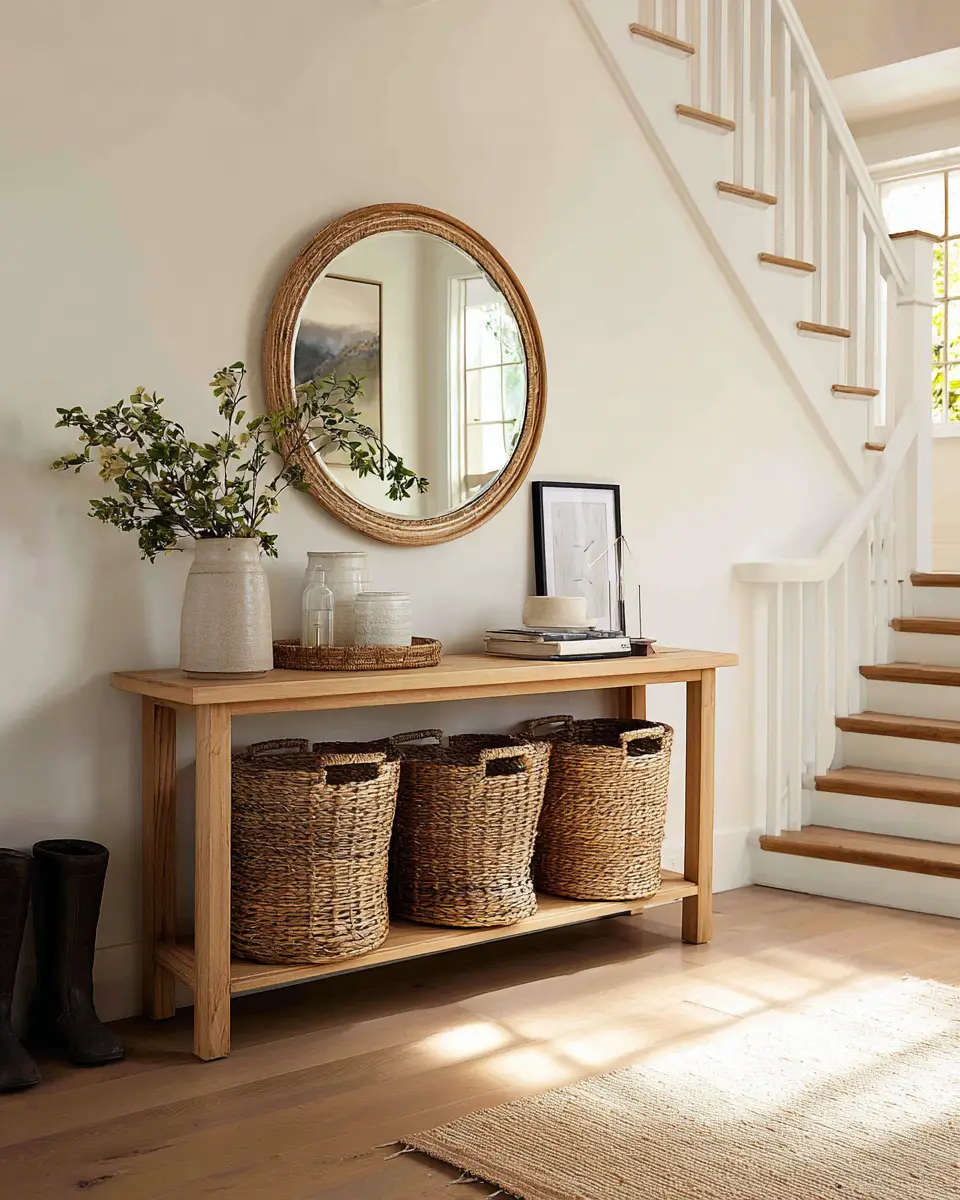 Open Concept Farmhouse Entryway Decor Ideas