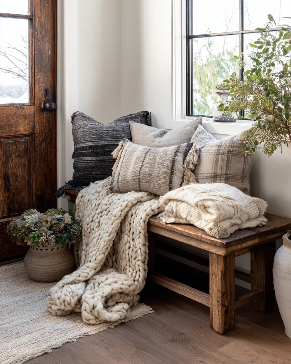 Open Concept Farmhouse Entryway Decor Ideas