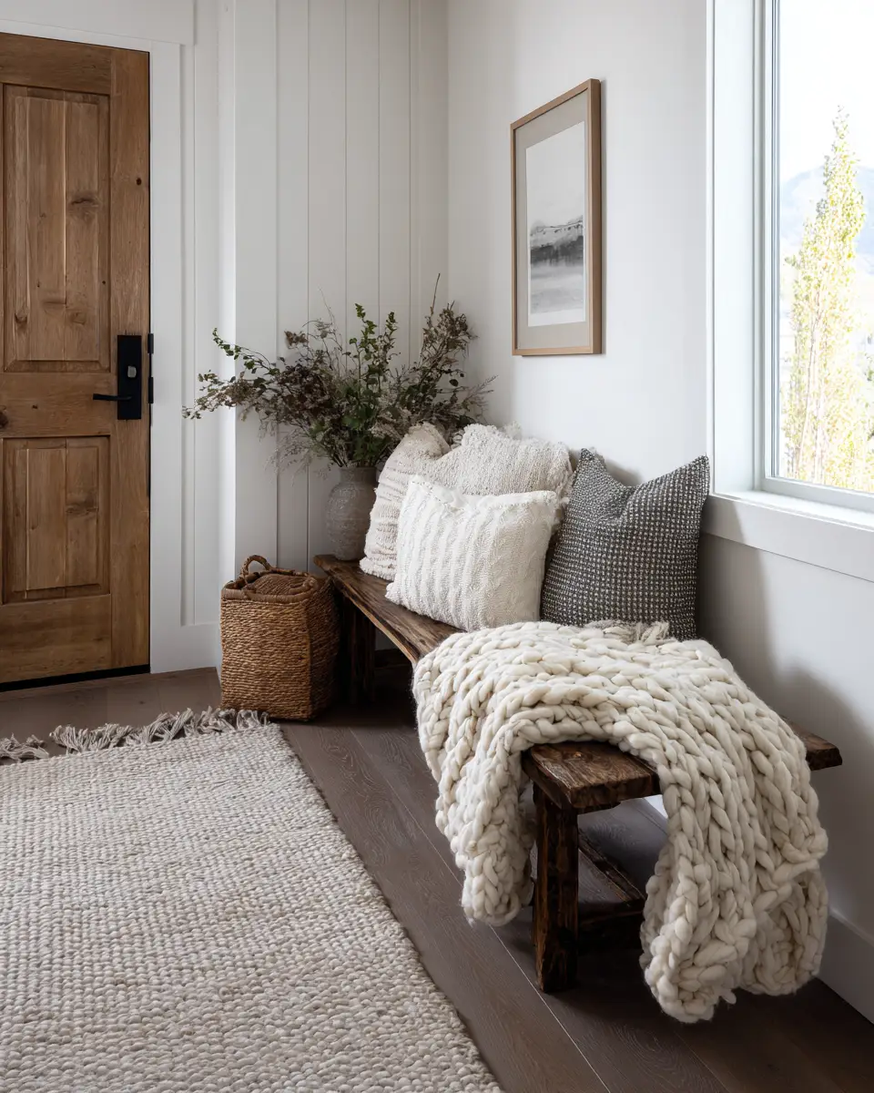 Open Concept Farmhouse Entryway Decor Ideas