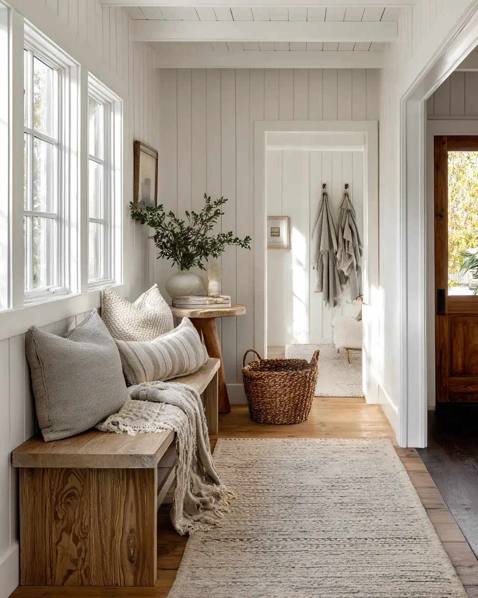 Open Concept Farmhouse Entryway Decor Ideas