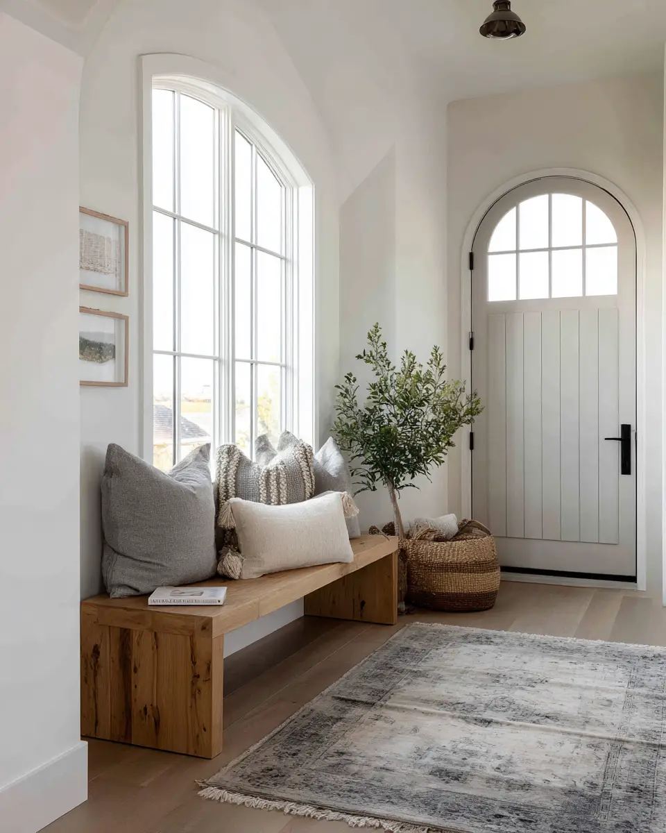 Open Concept Farmhouse Entryway Decor Ideas