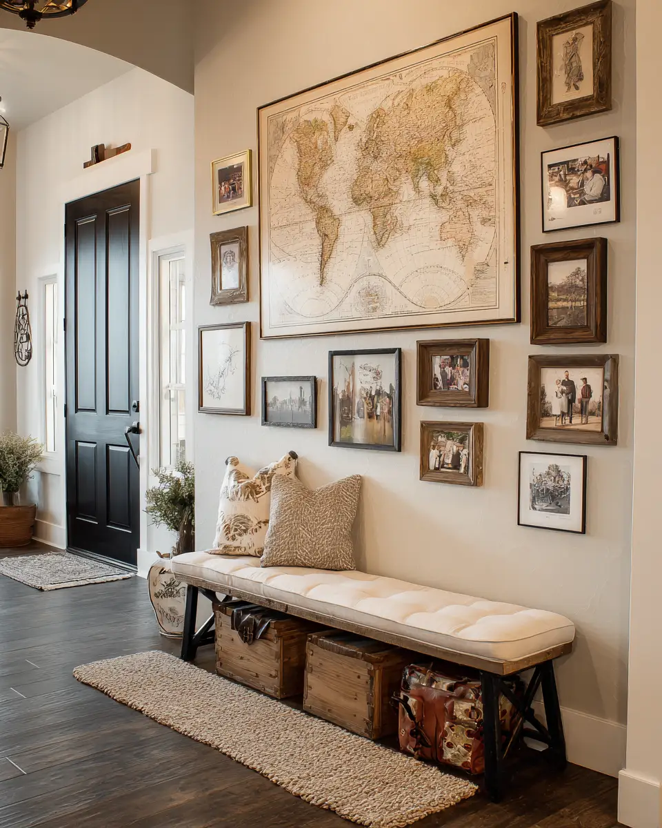 Open Concept Farmhouse Entryway Decor Ideas