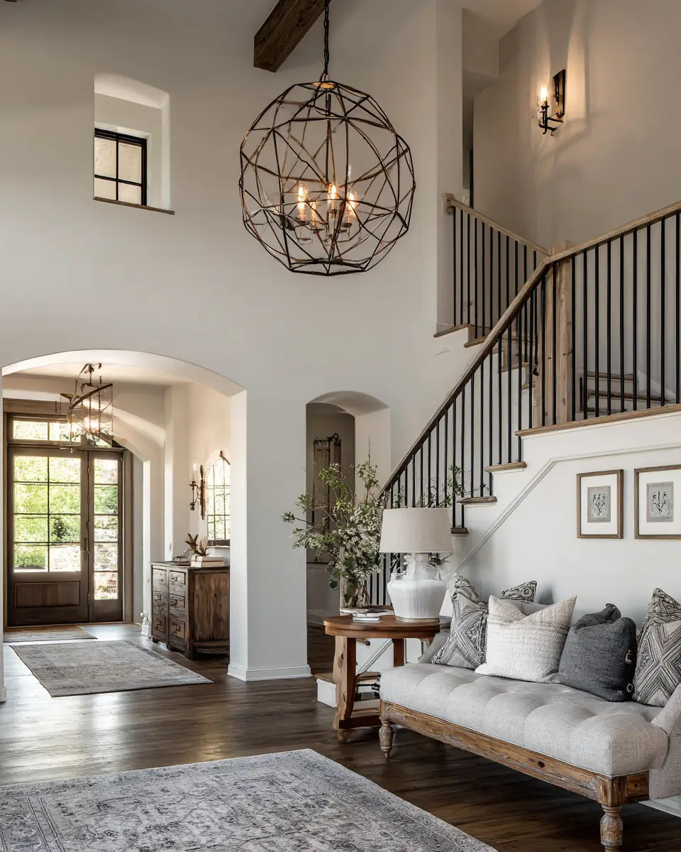 Open Concept Farmhouse Entryway Decor Ideas