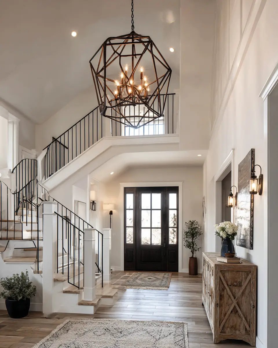 Open Concept Farmhouse Entryway Decor Ideas