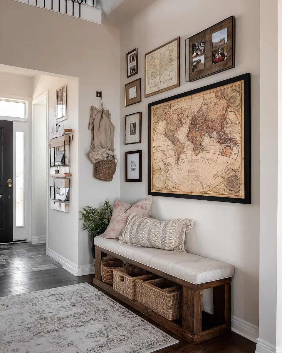 Open Concept Farmhouse Entryway Decor Ideas