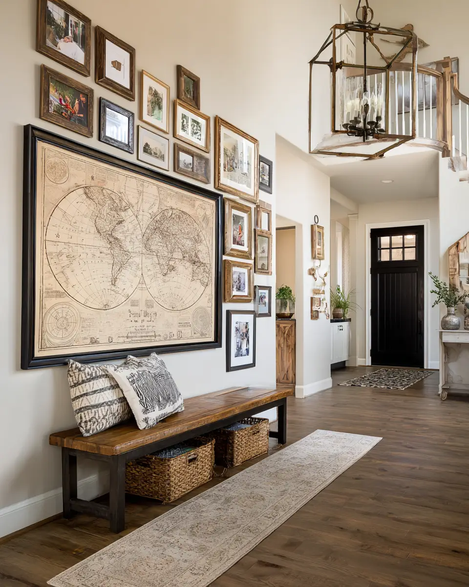 Open Concept Farmhouse Entryway Decor Ideas